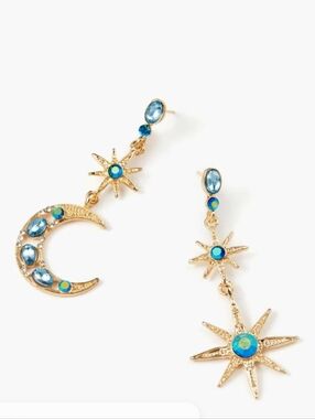 🌺Star & Moon Celestial Rhinestone Earings